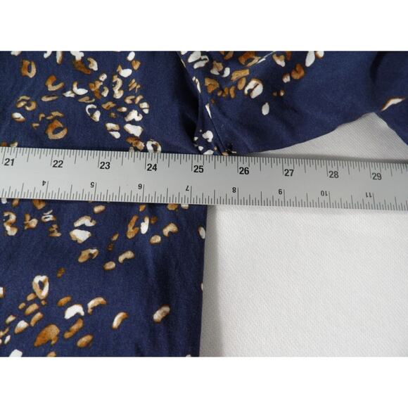 Evri 2X Top Tunic Cheetah Leopard Jag Animal Blue Office Career Big Cat Rayon - Picture 8 of 9